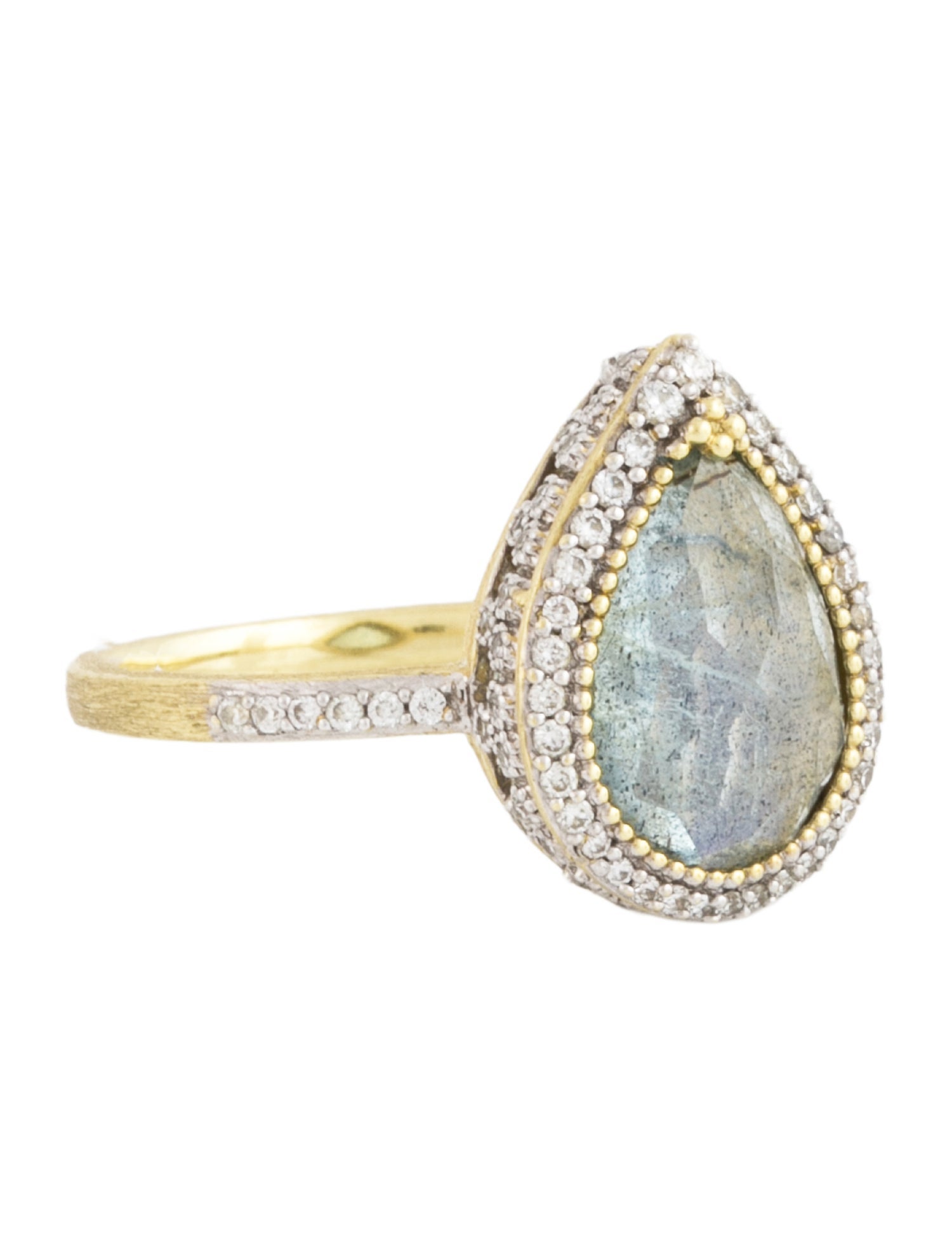 Jude Frances 18K Diamond-Accented Topaz & Labradorite Doublet Provence Pave Ring